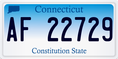 CT license plate AF22729
