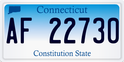 CT license plate AF22730