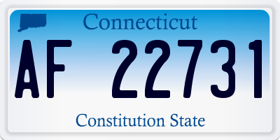 CT license plate AF22731