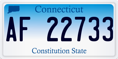 CT license plate AF22733