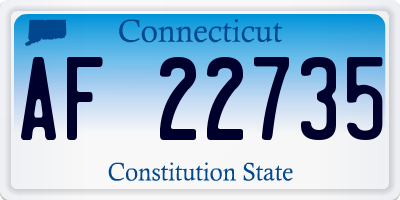 CT license plate AF22735