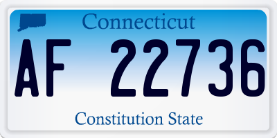 CT license plate AF22736