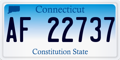 CT license plate AF22737