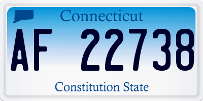 CT license plate AF22738