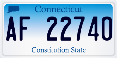 CT license plate AF22740