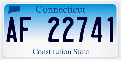 CT license plate AF22741