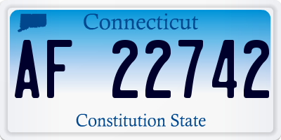 CT license plate AF22742