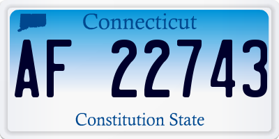 CT license plate AF22743