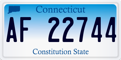 CT license plate AF22744