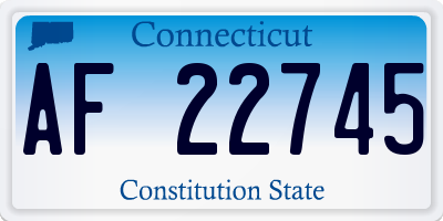 CT license plate AF22745