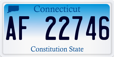 CT license plate AF22746