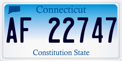 CT license plate AF22747