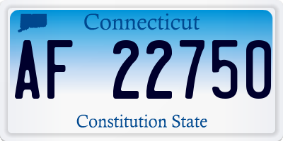 CT license plate AF22750