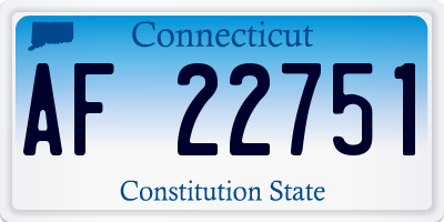 CT license plate AF22751