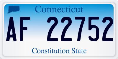 CT license plate AF22752