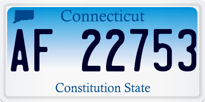 CT license plate AF22753