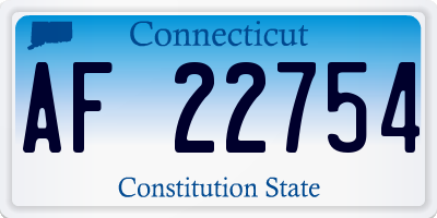 CT license plate AF22754