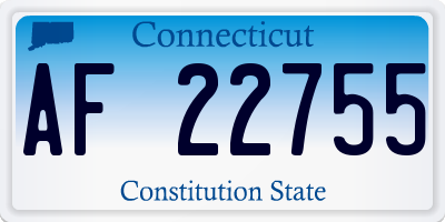 CT license plate AF22755