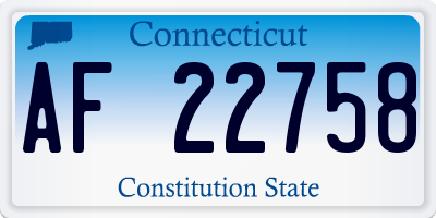 CT license plate AF22758