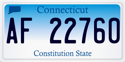 CT license plate AF22760
