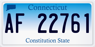 CT license plate AF22761