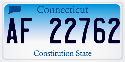 CT license plate AF22762