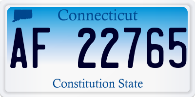 CT license plate AF22765