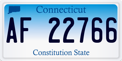CT license plate AF22766