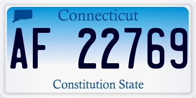 CT license plate AF22769