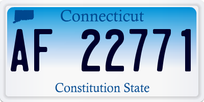 CT license plate AF22771