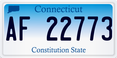 CT license plate AF22773