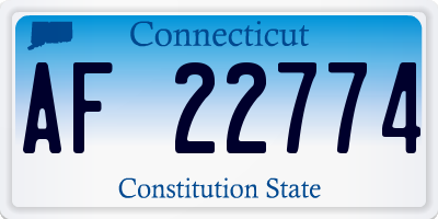CT license plate AF22774