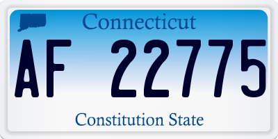 CT license plate AF22775