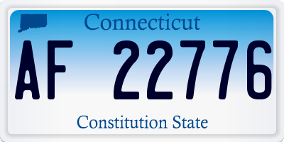 CT license plate AF22776