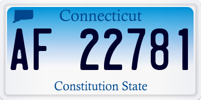 CT license plate AF22781
