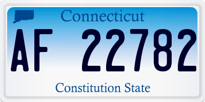CT license plate AF22782