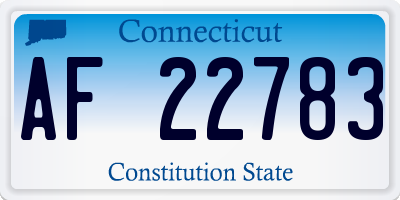 CT license plate AF22783