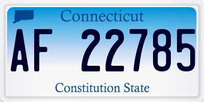 CT license plate AF22785