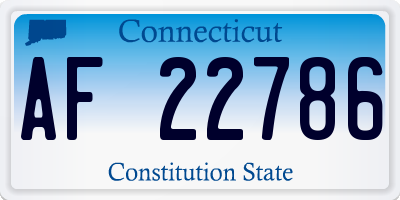 CT license plate AF22786