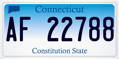 CT license plate AF22788