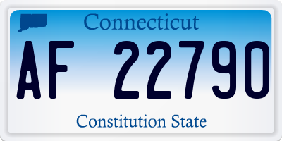CT license plate AF22790