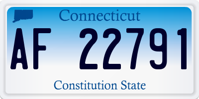 CT license plate AF22791