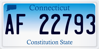 CT license plate AF22793