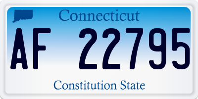 CT license plate AF22795