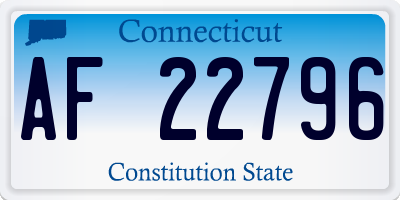 CT license plate AF22796