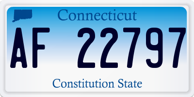 CT license plate AF22797