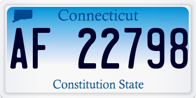 CT license plate AF22798