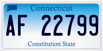 CT license plate AF22799