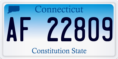 CT license plate AF22809