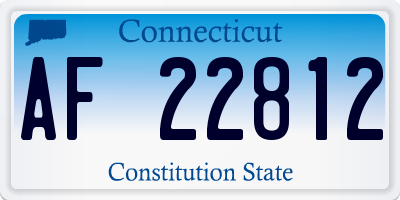 CT license plate AF22812
